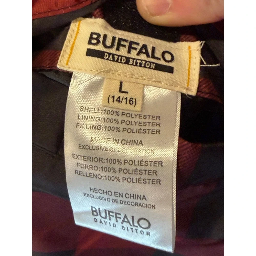 Buffalo David Bitton Vest‎ Womens L Red Black Plaid Reversible Fleece Full Zip
